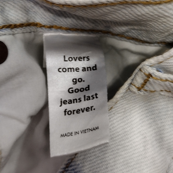 Pacsun Ultra High Rise Slim Jeans Women's 25 Blue White Button Fly Boho 90s Y2K - Picture 10 of 11